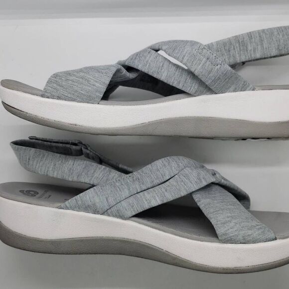 Clarks Arla Meg Women Sandals Flat Strappy Gray Size 12 - Picture 1 of 10